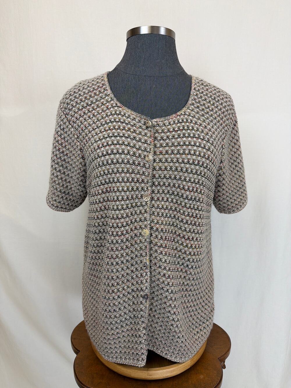 80's 90's Fashion Bug Made USA Multicolor Knit Button Up Tunic XXL #0603